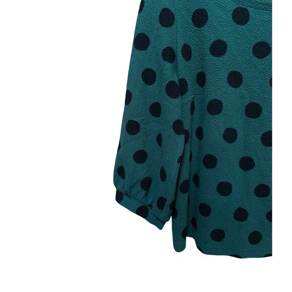 Maeve Anthropologie Green Polka Dot Blouse – Size Medium - Picture 6 of 7